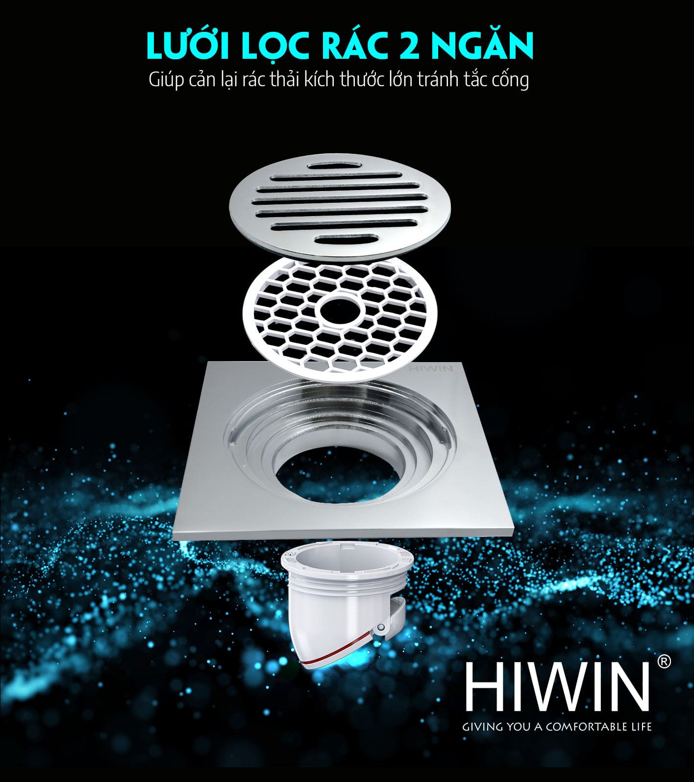 Ga thoát sàn lát gạch Hiwin FD-1952