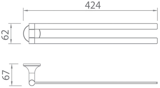 Bản vẽ giá khăn Techbath T1113.01
