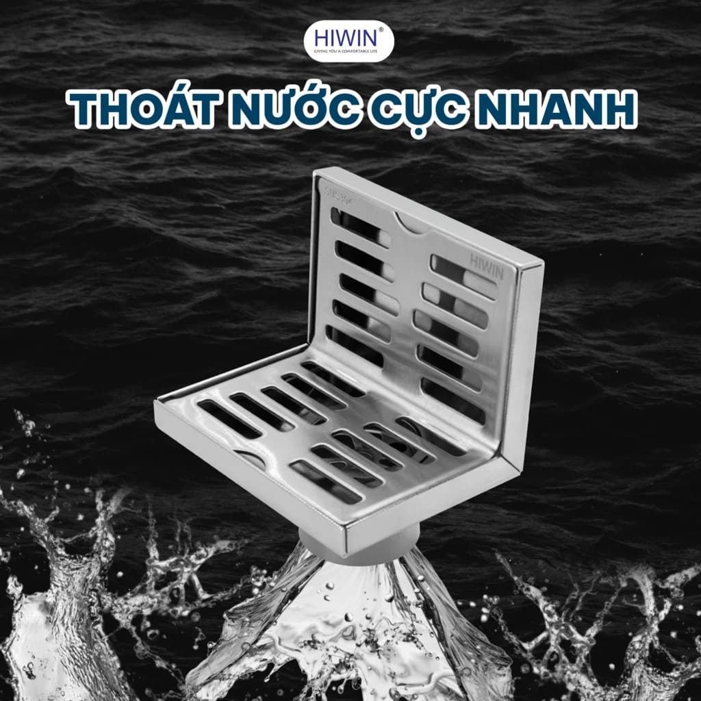Thoát sàn ngang 75x100mm Hiwin FD-04B