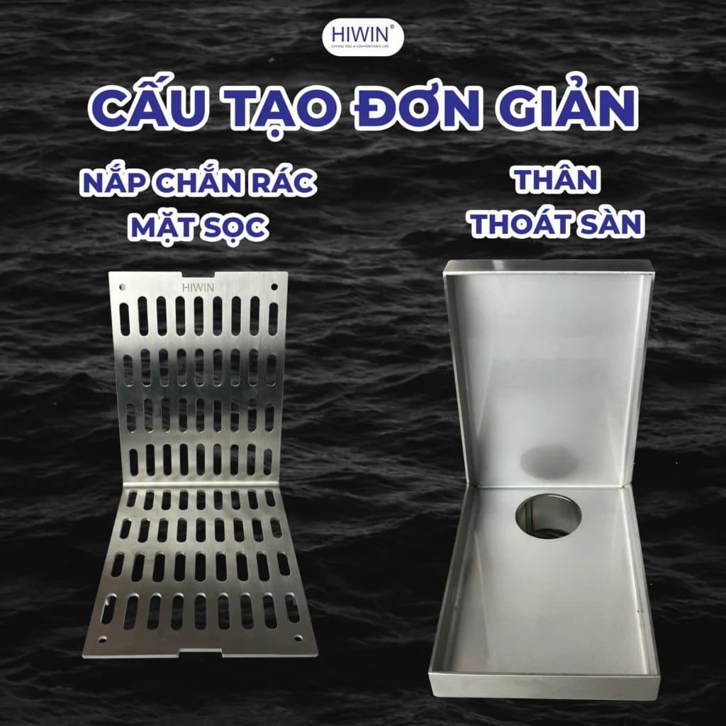 Thoát sàn ngang 120x180mm Hiwin FD-18B