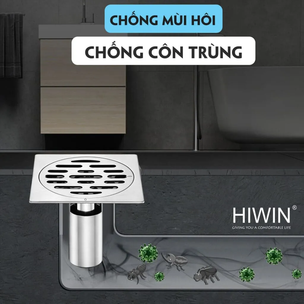 Ga thoát inox thoát nước nhanh ngăn mùi Hiwin FD-4320