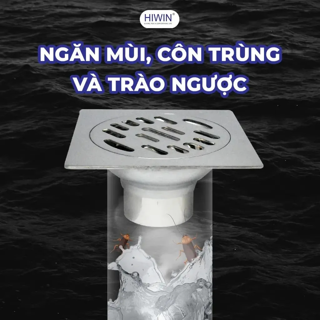 Ga thoát inox thoát nước nhanh ngăn mùi Hiwin FD-8210