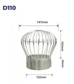 Cầu chắn rác nan sọc có vành inox 304 dòng G-V ống D110 Hiwin FD-110G-V