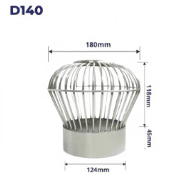 Cầu chắn rác nan sọc có vành inox 304 dòng G-V ống D140 Hiwin FD-140G-V
