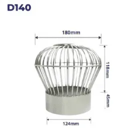 Cầu chắn rác nan sọc có vành inox 304 dòng G-V ống D140 Hiwin FD-140G-V