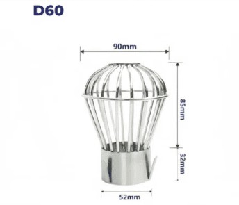 Cầu chắn rác nan sọc có vành inox 304 dòng G-V ống D60 Hiwin FD-60G-V