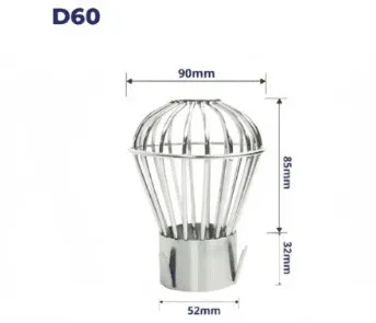 Cầu chắn rác nan sọc có vành inox 304 dòng G-V ống D60 Hiwin FD-60G-V