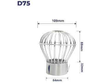 Cầu chắn rác nan sọc có vành inox 304 dòng G-V ống D75 Hiwin FD-75G-V