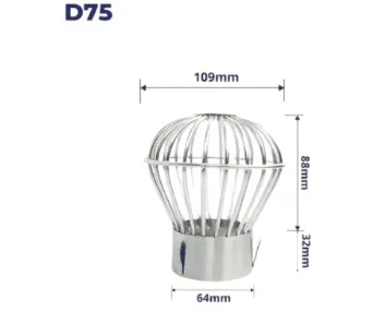 Cầu chắn rác nan sọc có vành inox 304 dòng G-V ống D75 Hiwin FD-75G-V