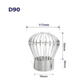 Cầu chắn rác nan sọc có vành inox 304 dòng G-V ống D90 Hiwin FD-90G-V