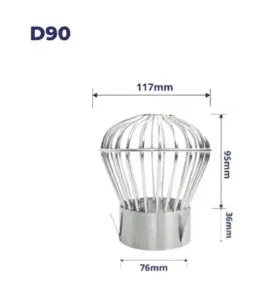 Cầu chắn rác nan sọc có vành inox 304 dòng G-V ống D90 Hiwin FD-90G-V
