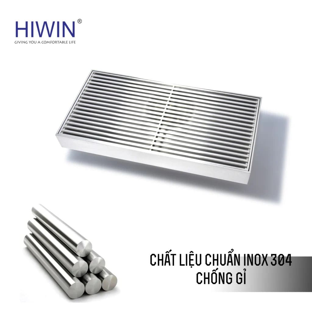 Ga thoát sàn dài dạng nan inox 304 Hiwin FD-998