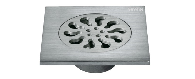 Phễu thoát sàn inox đúc nguyên khối dày dặn, chắc chắn Hiwin FD-012