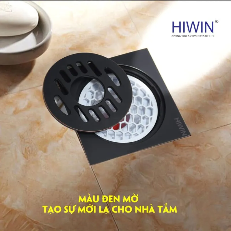 Ga thoát sàn máy giặt màu đen mờ Hiwin FD-1101WB 