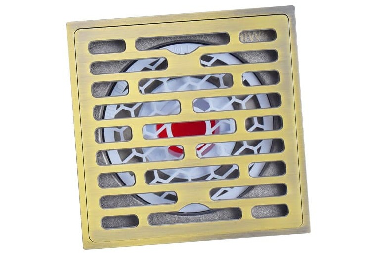 Phễu ga thoát sàn ngăn mùi hôi màu đồng cổ HIWIN FD-1408