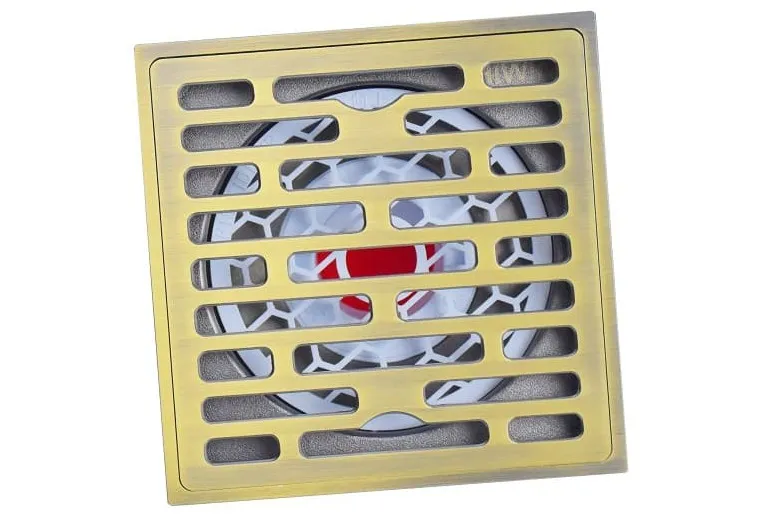 Phễu ga thoát sàn ngăn mùi hôi màu đồng cổ HIWIN FD-1408