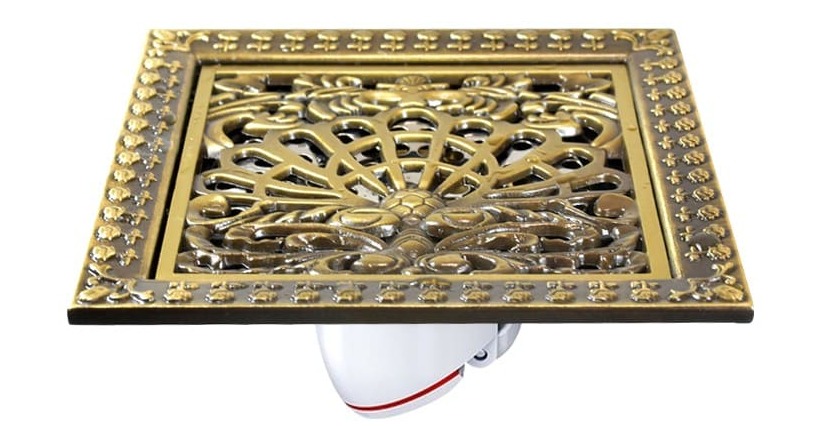 Phễu thu sàn đồng giả cổ chim công khổng tước Hiwin FD-4601