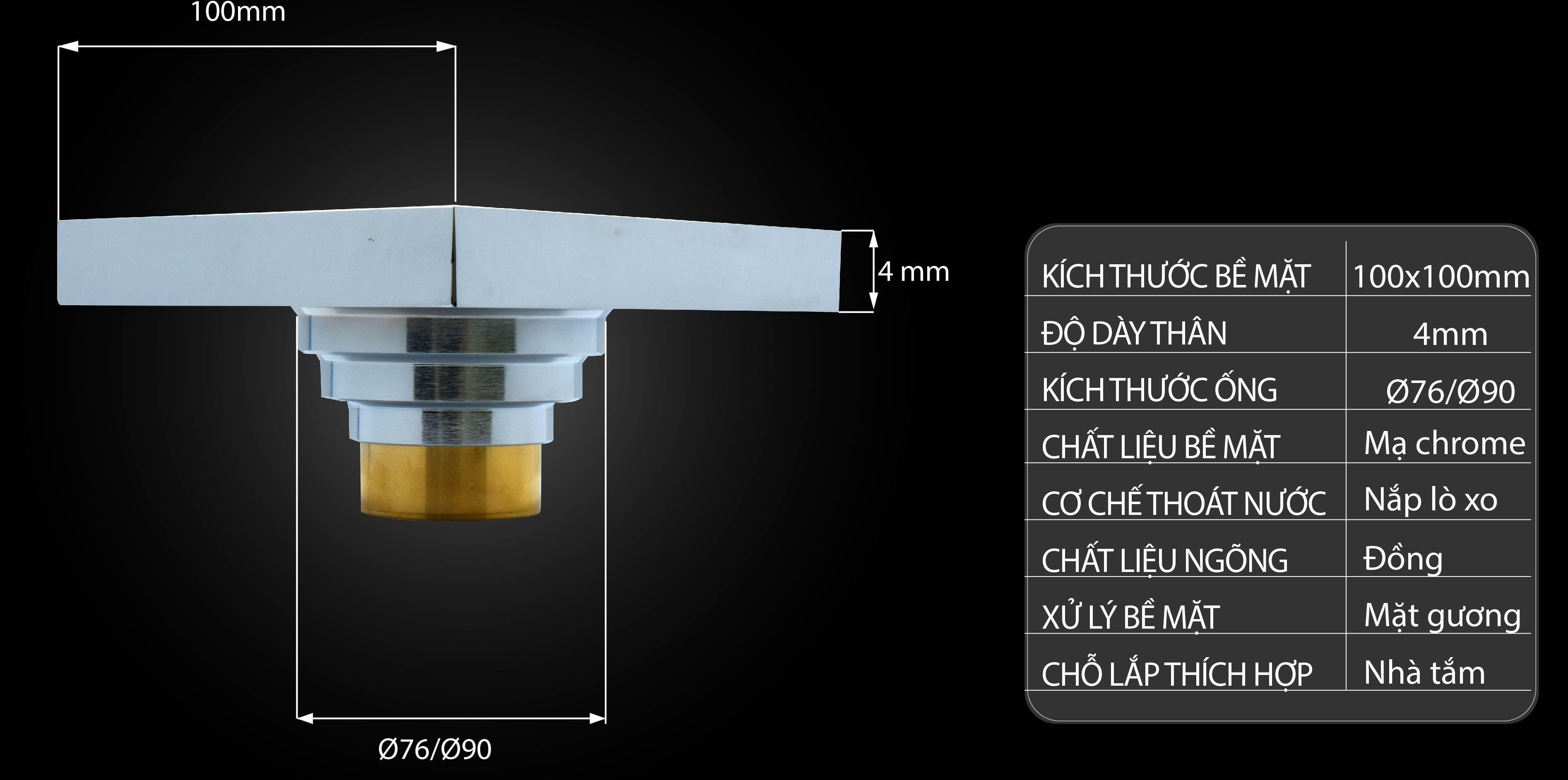 Ga thoát sàn cao cấp ngõng đồng ngăn mùi tốt Hiwin FD-T11 