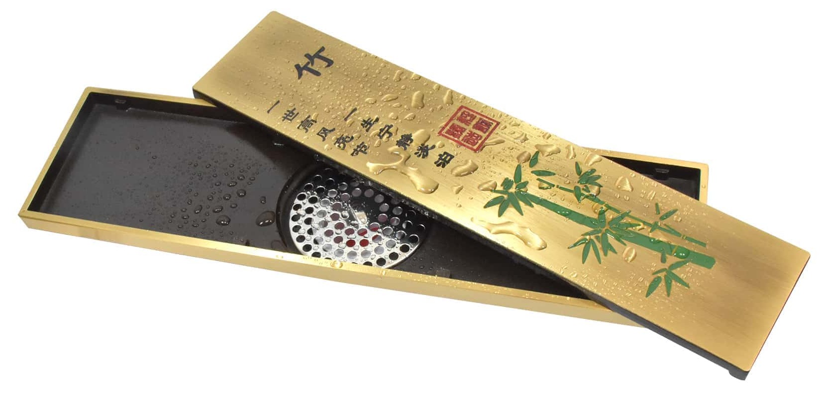 Thoát sàn dài đồng giả cổ hoạt tiết hoa đào Hiwin FD-4833