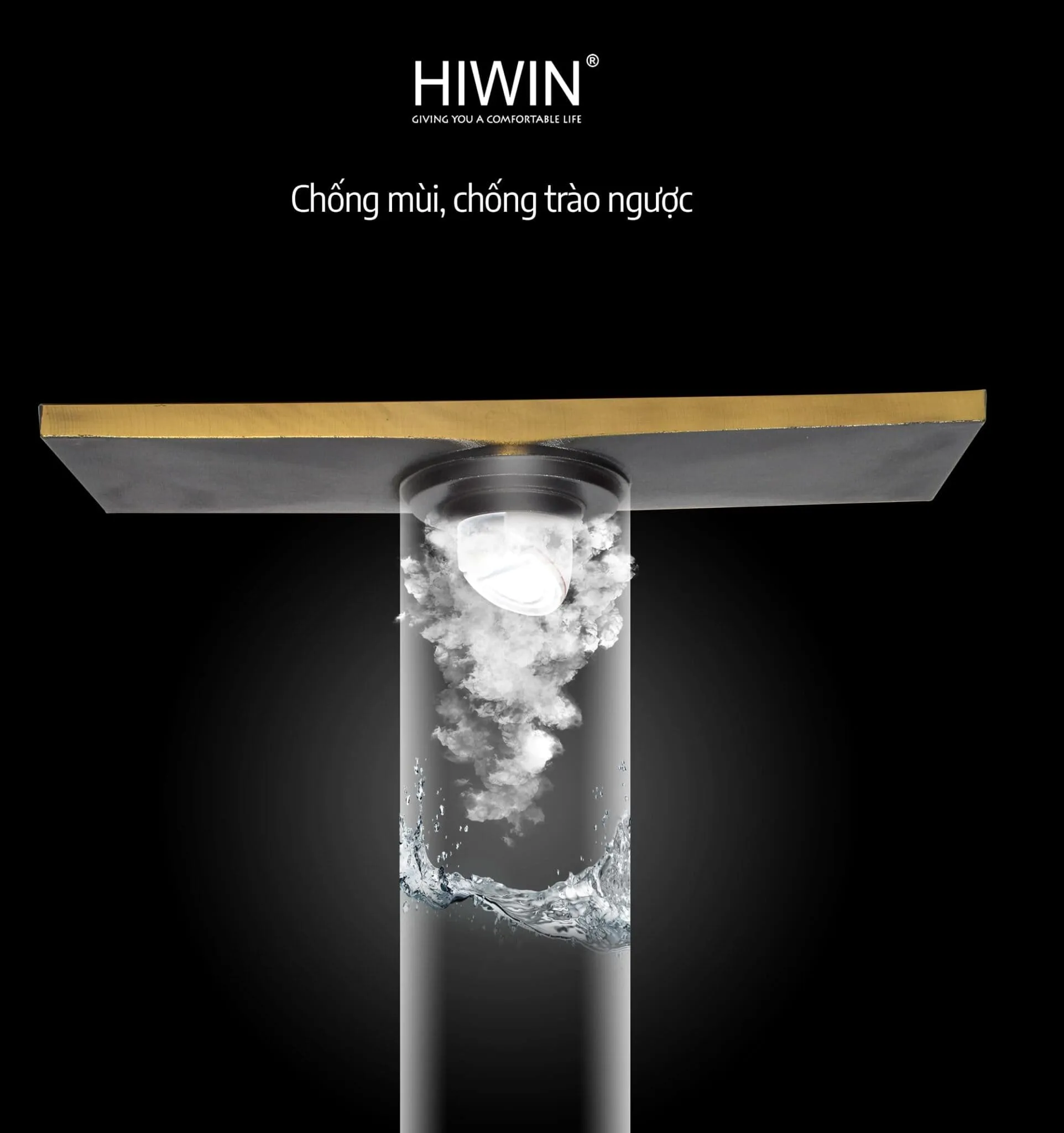 Thoát sàn dài đồng giả cổ hoạt tiết hoa đào Hiwin FD-4833