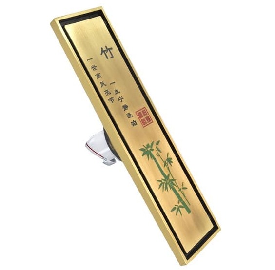 Thoát sàn dài đồng giả cổ hoạt tiết hoa đào Hiwin FD-4833