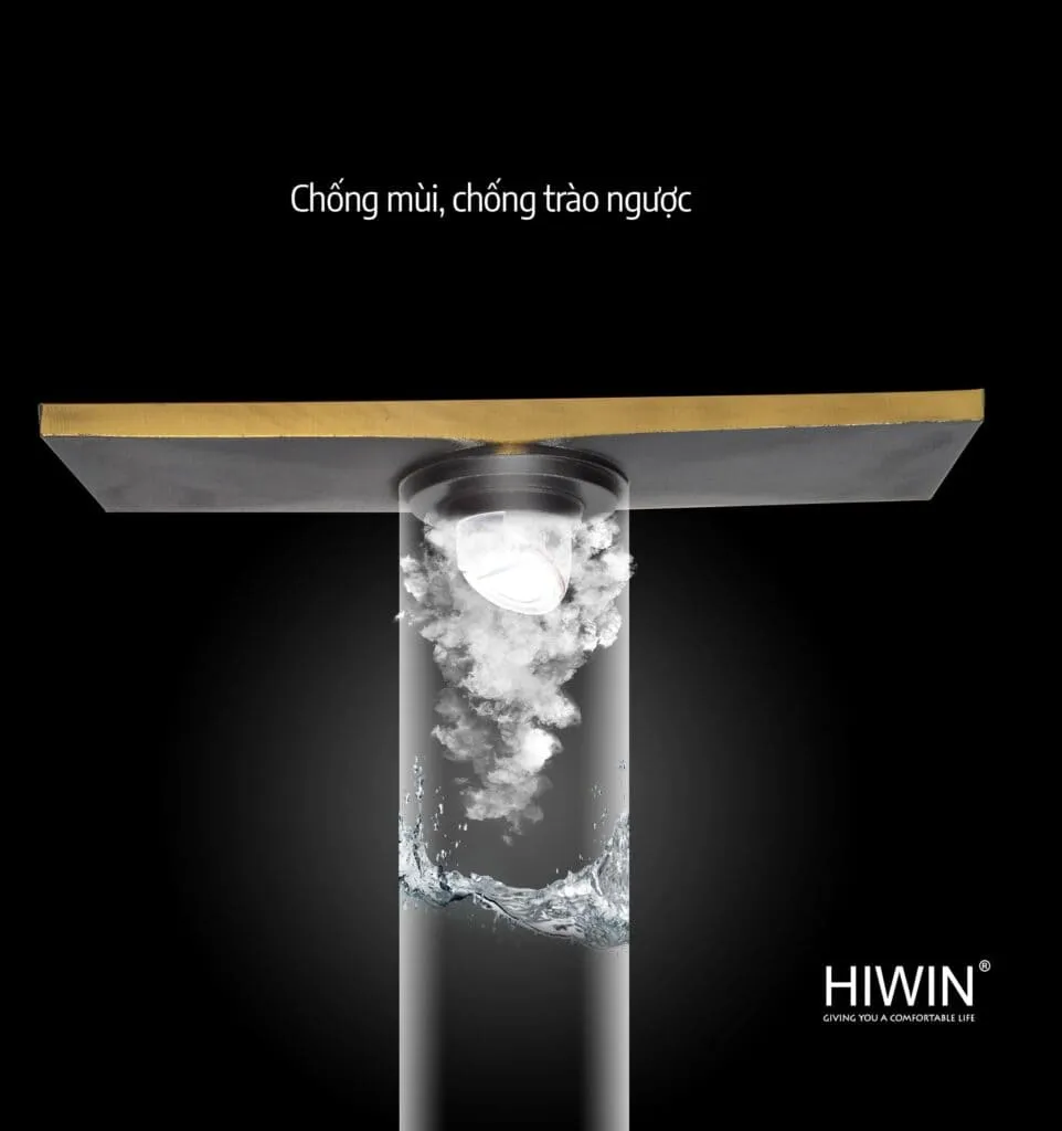 Thoát sàn dài đồng giả cổ hoạt tiết hoa đào Hiwin FD-4834