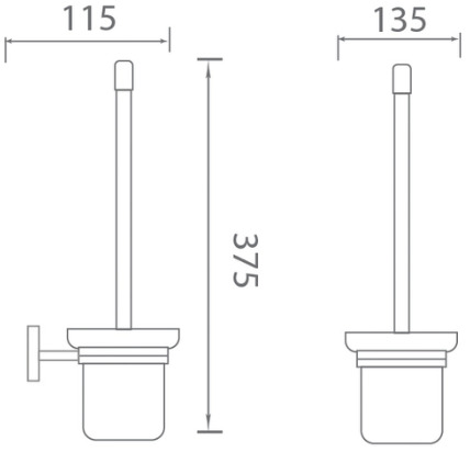 Bản vẽ chổi toilet Techbath T1311.01