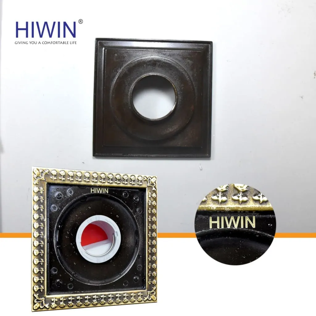 Phễu thu sàn hoa văn song ngư giả cổ 120×120 Hiwin FD-4602 