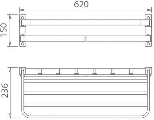 Bản vẽ giàn vắt khăn Techbath T1109.10