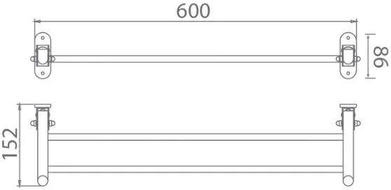 Bản vẽ giàn vắt khăn Techbath T1209.08