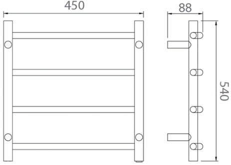 Bản vẽ giàn vắt khăn Techbath T1609.01