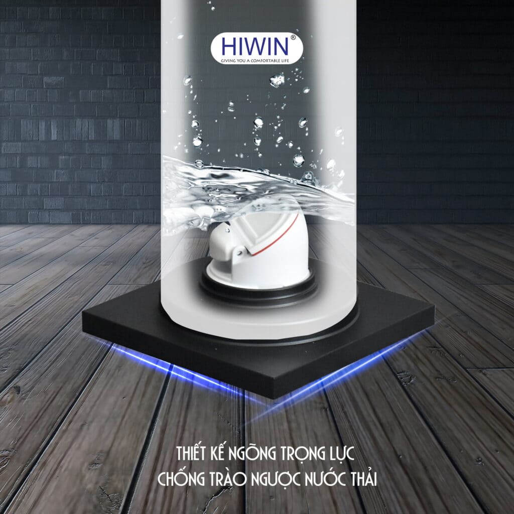 Ga thoát sàn mạ đen đồng mạ đen hoạt tiết Wifi Hiwin FD-1418