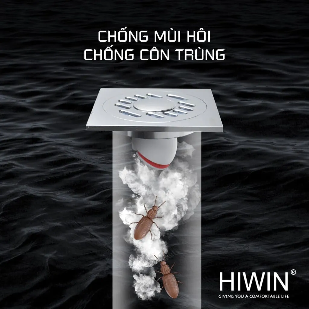 Ga thoát sàn máy giặt màu bóng gương Hiwin FD-1101W