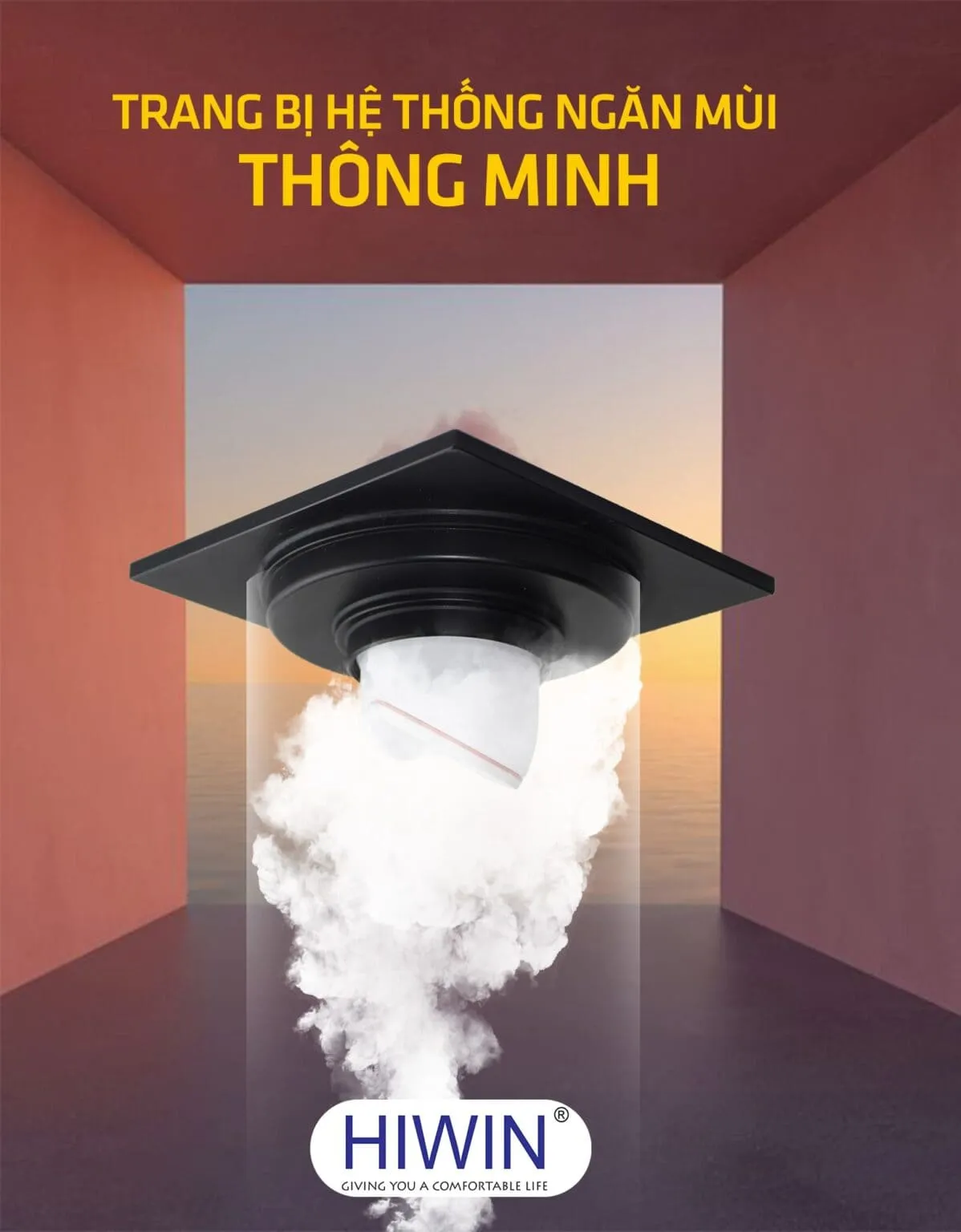Phễu thu sàn màu đen mờ ngăn mùi hôi 100×100 Hiwin FD-1121B
