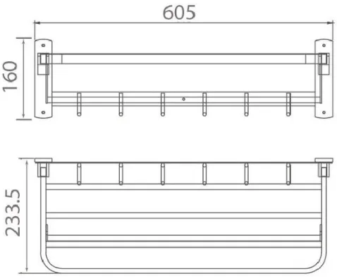 Bản vẽ giàn vắt khăn Techbath T1209.09
