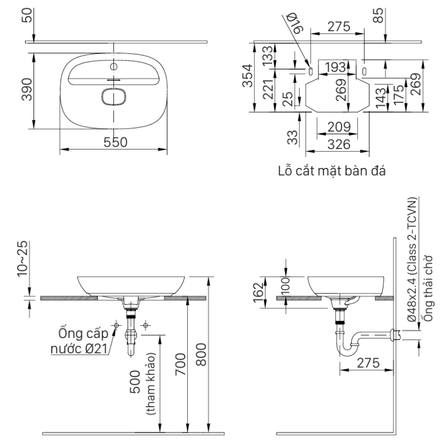 Chậu rửa mặt dương bàn Inax AL-662V