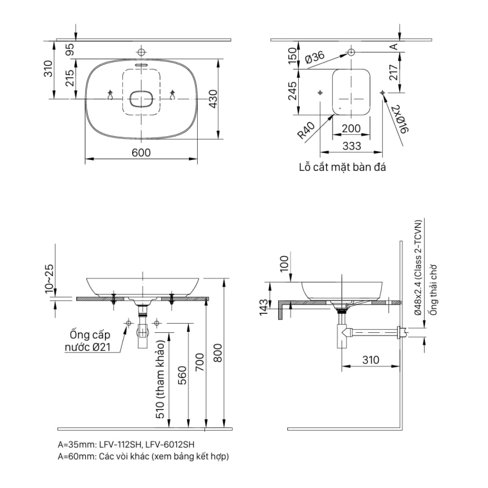 Chậu rửa mặt dương bàn Inax AL-682V