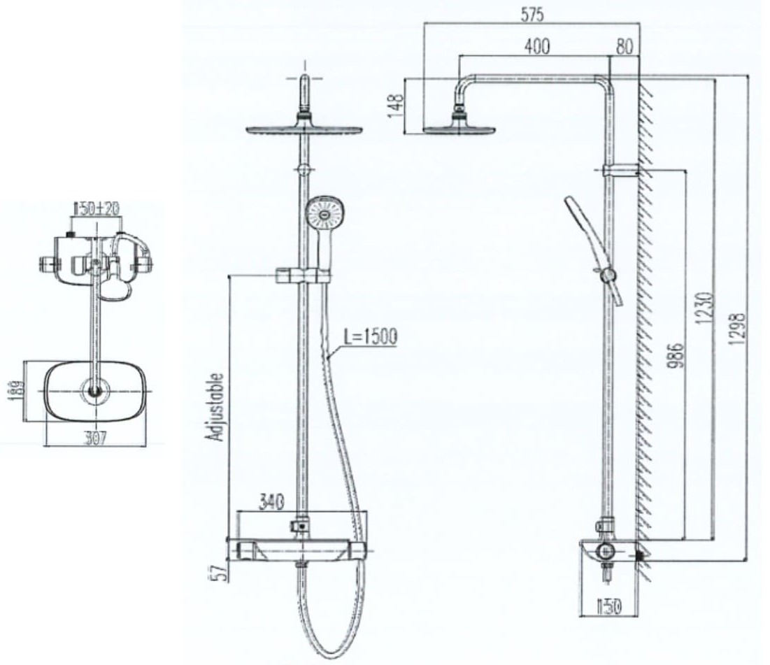 Vòi sen tắm nhiệt độ cây đứng nóng lạnh Inax BFV-619T