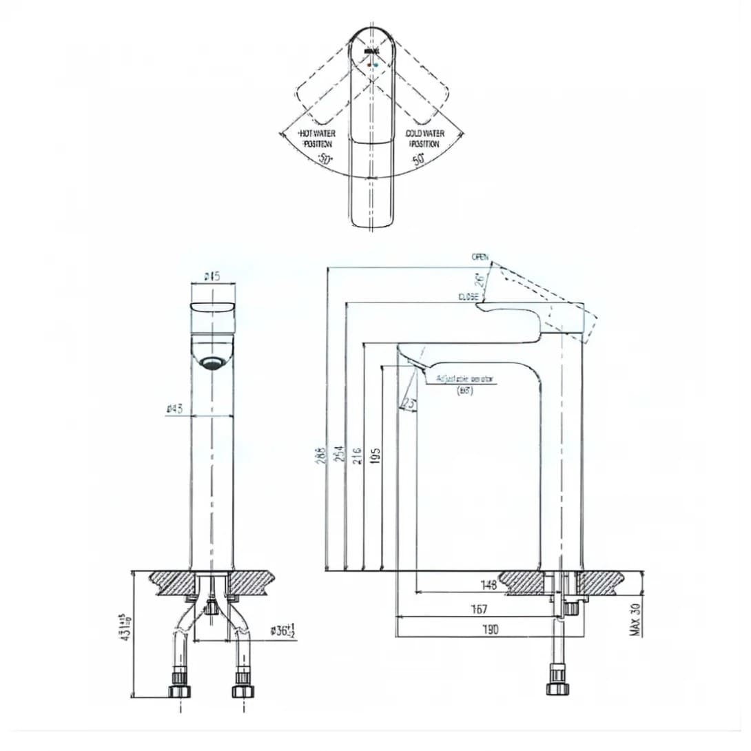 Vòi Chậu Rửa Mặt 1 Chân Cao Inax LFV-612SH