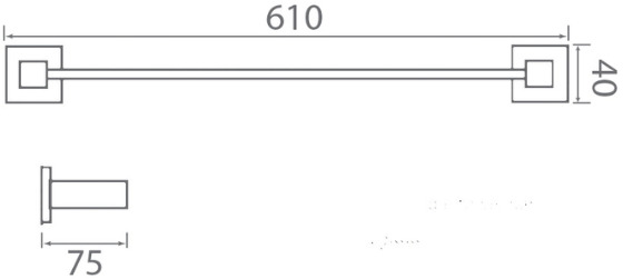 Bản vẽ thanh vắt khăn Techbath T1407.01