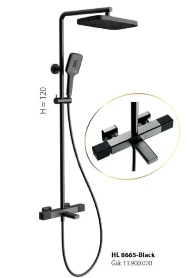 Sen tắm cây đứng nóng lạnh Hilux 8665-Black