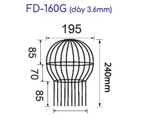 Cầu chắn rác dạng nan 2 vòng dòng G phù hợp ống 160 Hiwin FD-160G