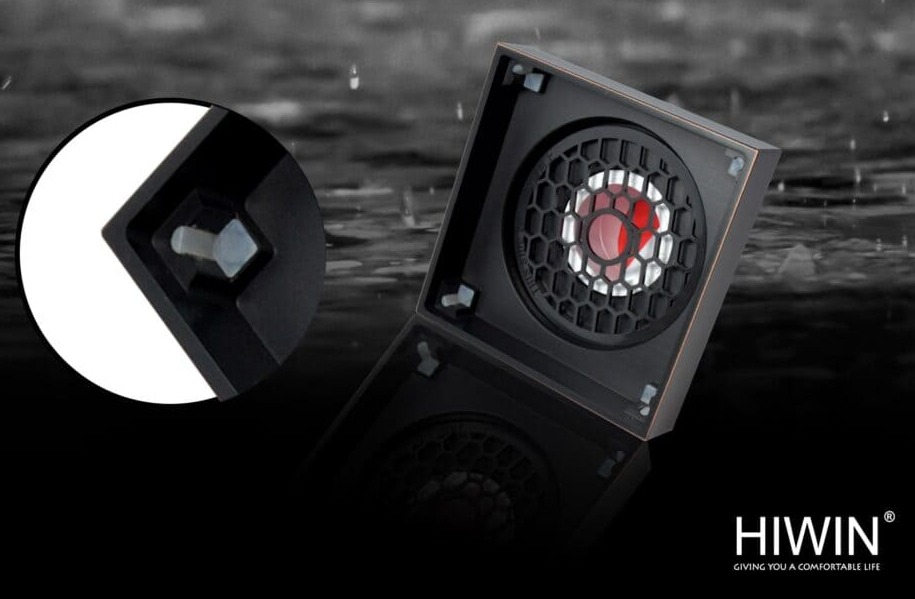 Ga thoát sàn mạ đen lát gạch ngăn mùi thoát nhanh Hiwin FD-1901B
