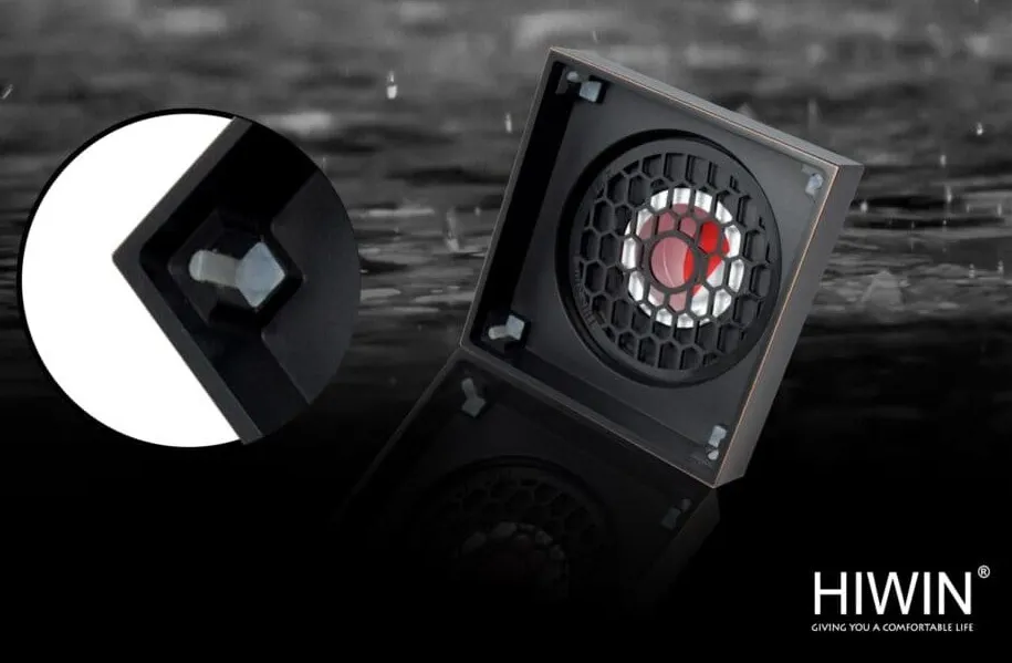 Ga thoát sàn mạ đen lát gạch ngăn mùi thoát nhanh Hiwin FD-1901B