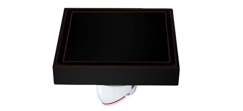 Ga thoát sàn mạ đen lát gạch ngăn mùi thoát nhanh Hiwin FD-1901B