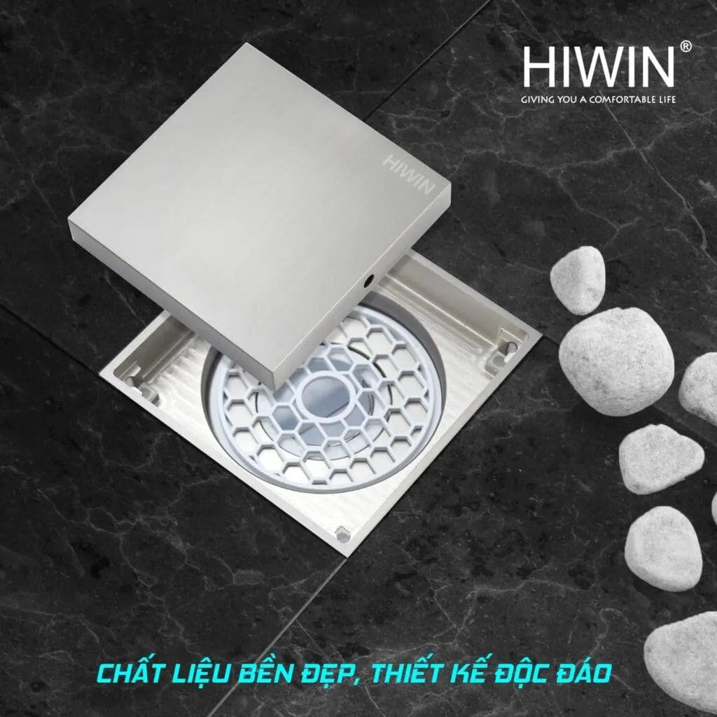 Ga thoát sàn mặt mờ lát gạch thoát nước nhanh Hiwin FD-1901S