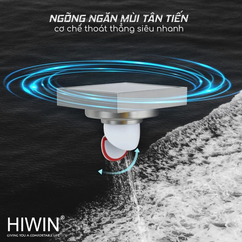 Ga thoát sàn mặt mờ lát gạch thoát nước nhanh Hiwin FD-1901S