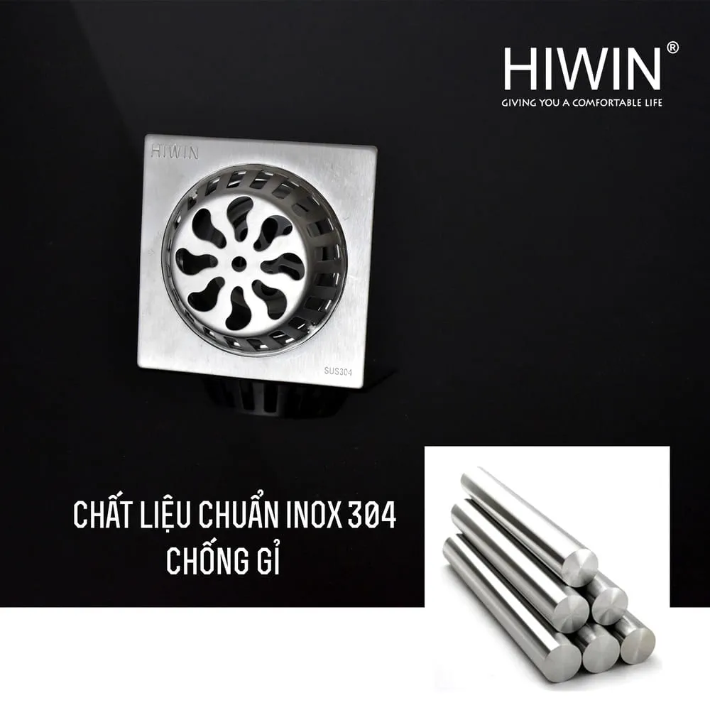 Cầu chắn rác phi 76 inox 304 cao cấp mặt xước mờ Hiwin FD-76