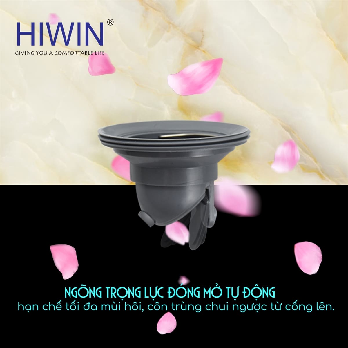 Ga thoát sàn inox 304 thoát nước nhanh Hiwin FD-1408A