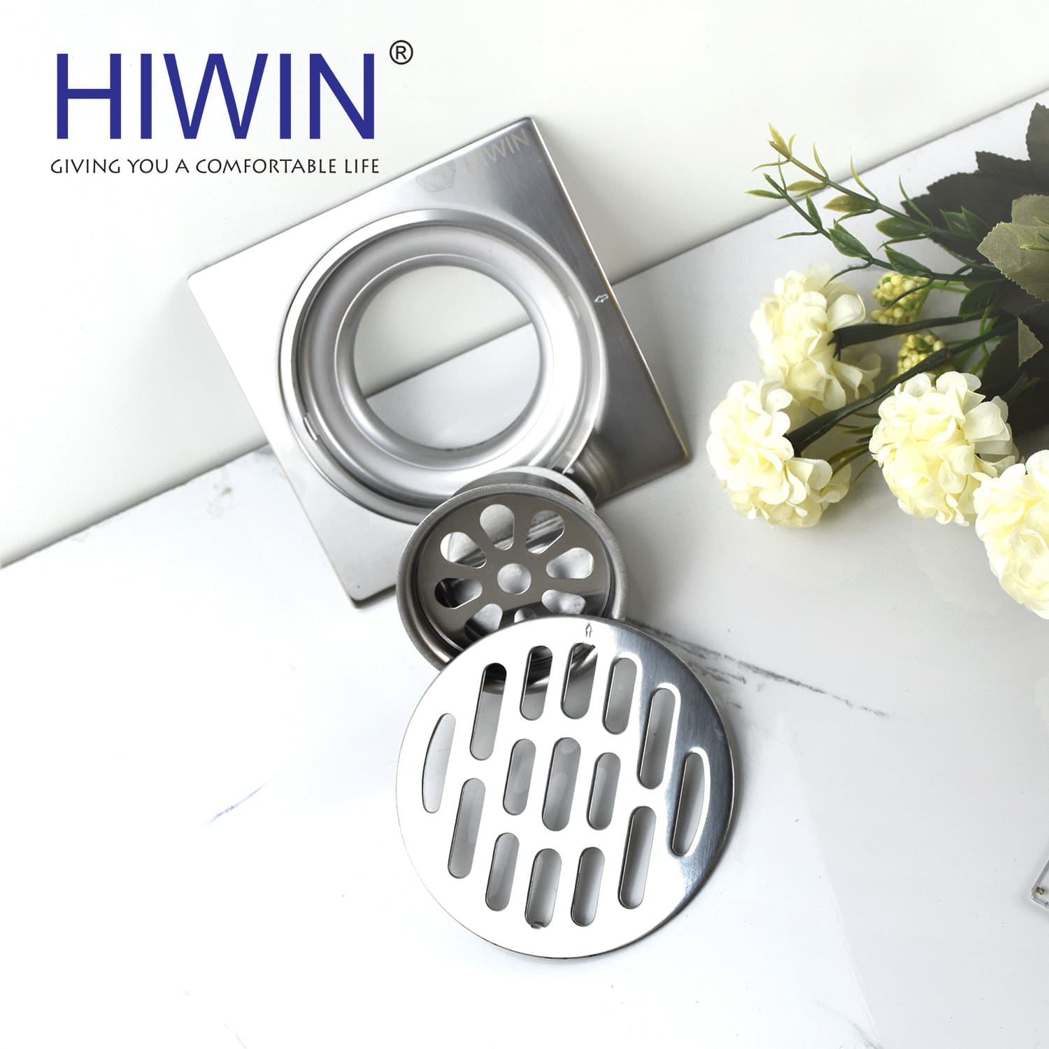 Ga thoát sàn inox 304 Hiwin FD-2352 